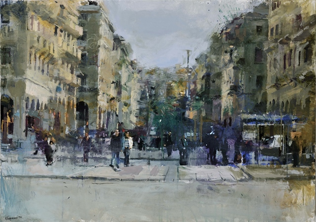 ΓΙΑΝΝΗΣ ΑΔΑΜΑΚΗΣ Η βόλτα, 2014, 70Χ100 εκ., ακρυλικά σε μουσαμά. ΓΙΑΝΝΗΣ ΑΔΑΜΑΚΗΣ Η βόλτα, 2014, 70Χ100 εκ., ακρυλικά σε μουσαμά.