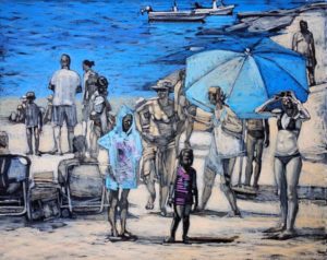 Λουόμενοι XVI, 2013, ακρυλικά σε καμβά, 57Χ70 εκ.