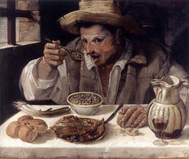 Annibale Carracci, γεύμα με φασόλια, 1583