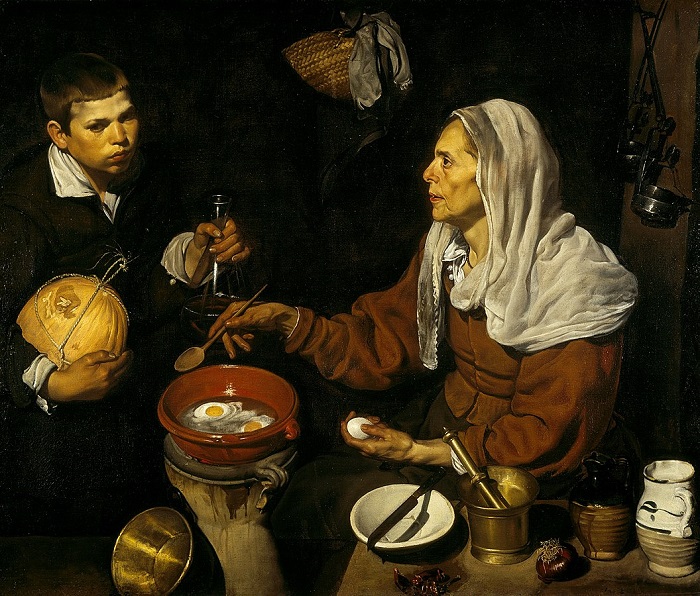 Ντιέγκο Βελάσκεζ- Μια γριά που τηγανίζει τα αυγά. 1618.