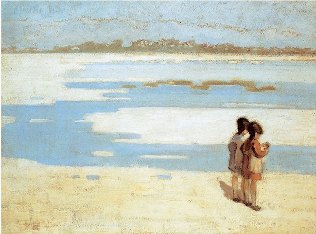 Θεόφραστος Τριανταφυλλίδης, «Δυο παιδιά στην παραλία»,1919, Εθνική Πινακοθήκη