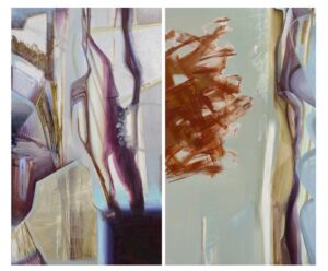 Kolympar What I see when the street walks over me Diptych2025_acrylic on canvas_170 x 100 cm eac